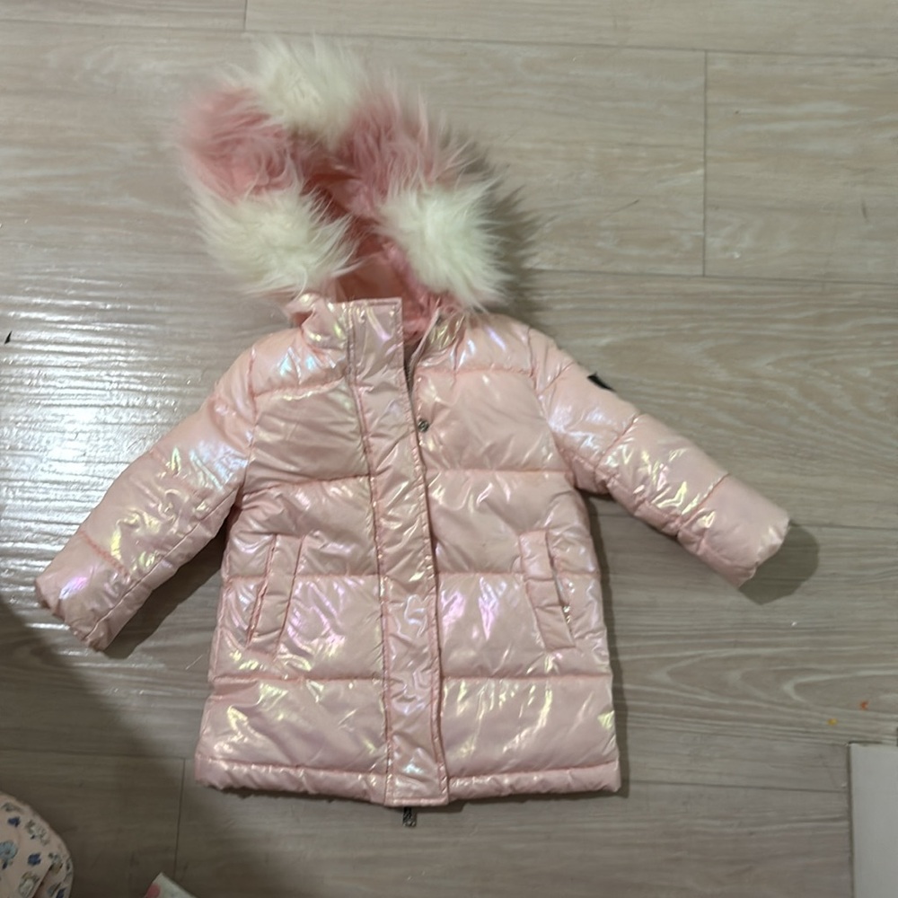 3 SETS  Winter Jackets 24m pink with the fur hoodie